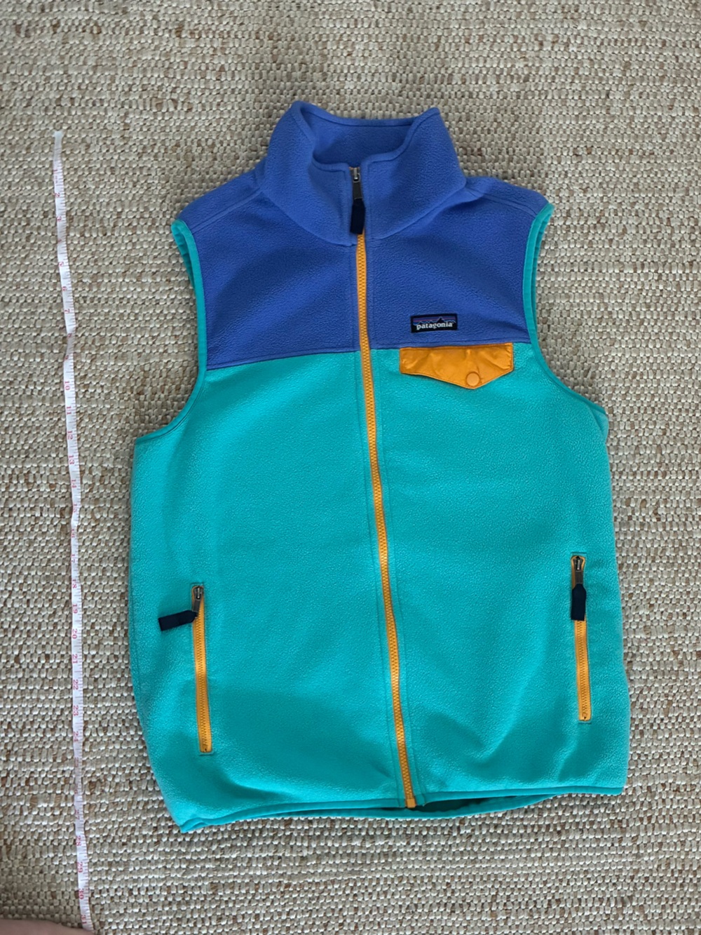 EUC Patagonia Synchilla Snap-T Fleece Vest Womens Mens Medium Blue Colorblock - Picture 8 of 12